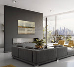 Hidden Treasure - Abstract art category - dark grey sofa living room high rise apartment background - gallery wrap style
