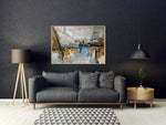 Joy - Abstract-art-category---Charcoal-sofa-background---wooden-frame-style