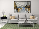 Joy---Abstract-art-category---grey-sofa-display---black-frame-style