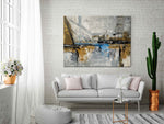Joy---Abstract-art-category---light-grey-sofa-brick-wall-display---gallery-wrap-style