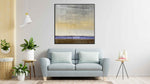 Lavender Field - Abstract art category - Light Blue sofa background - black frame style