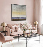 Lavender Field - Abstract art category - Pink background - Black frame style