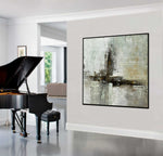 Moss Forest - Abstract art category - Piano side view display - Black frame style