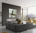 Moss Forest - Abstract art category - grey sofa modern living room penthouse display - black frame style