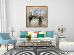Revelation - Abstract art category - White sofa background - Golden frame style