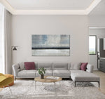 Stillness - Abstract art category - grey modern sofa living room background - gallery wrap style