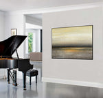 Sunset - Abstract art category - grand piano side wall - Black frame style