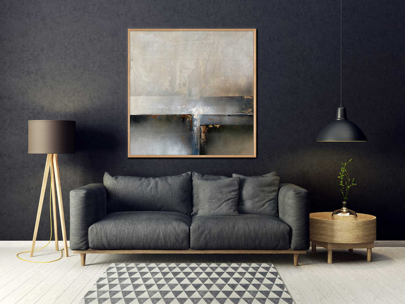 The Pathway - Abstract art category - Charcoal sofa background - wooden frame style