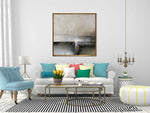 The Pathway - Abstract art category - White sofa background - Golden frame style