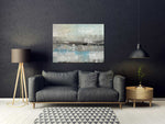 Underwater 2 - Abstract art category - charcoal sofa living room background - gallery wrap style