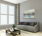 Underwater 2 - Abstract art category - living room grey side wall display - wooden frame style