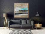 Wilderness 3 - Abstract art category - Charcoal sofa background - wooden frame style