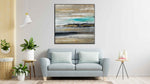 Wilderness 3 - Abstract art category - Light Blue sofa background - black frame style