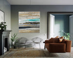 Wilderness 3 - Abstract art category - Modern brown sofa background - white frame style