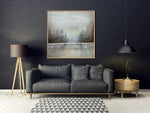 Winter Forest - Abstract art category - Charcoal sofa background - wooden frame style